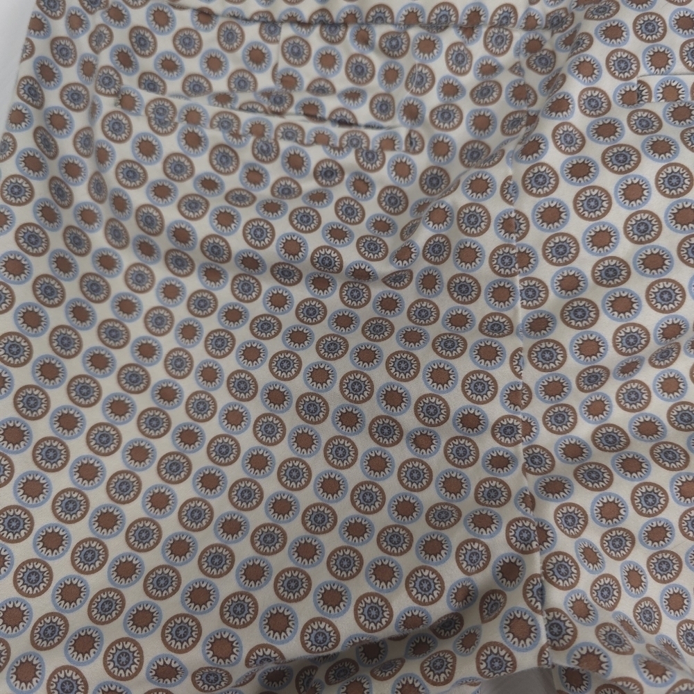 J.Crew City Fit Boho Print Pants Size 2 Cotton Sateen Straight Crop Brown - Picture 11 of 11